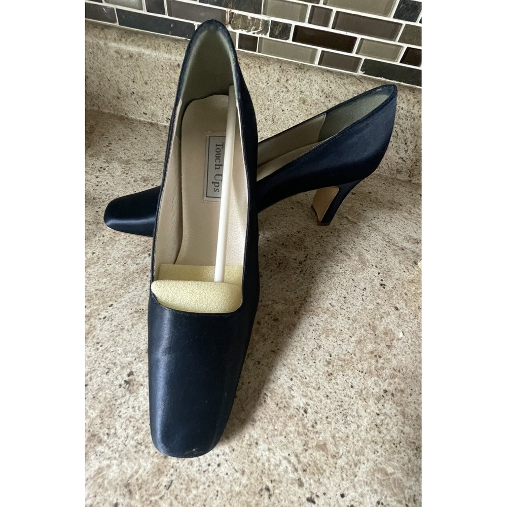 Touch Ups Navy Blue Dyed Womens 9.5N Narrow Heels Square Toe 3" Heel